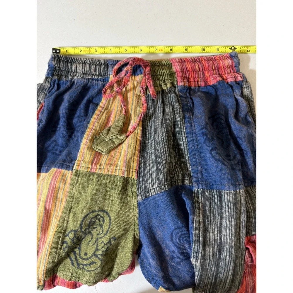 The Little Bazaar Nepal 100% Cotton Patchwork Cargo Pants Boho Size S/m - Picture 3 of 16